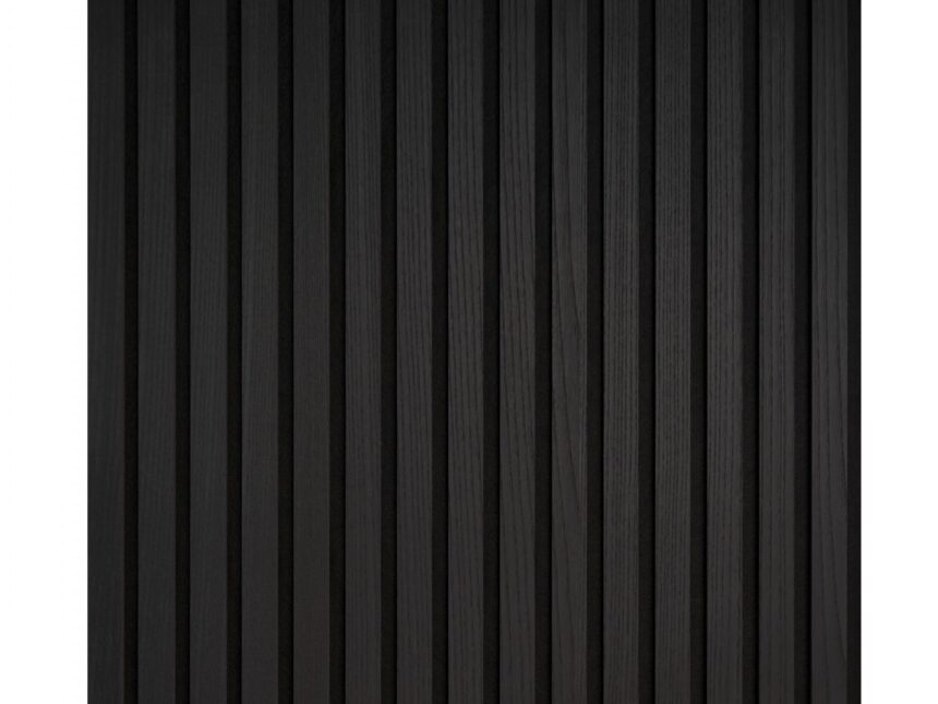 Akoestische Panelen Hout Gerookt Eiken Donker Bruin Met Zwart Vilt Akoestische Panelen Hout Gerookt Eiken Donker Bruin Met Zwart Vilt